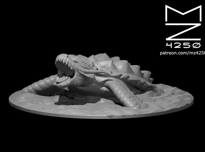 Young Dragon Turtle in Water 3d printed