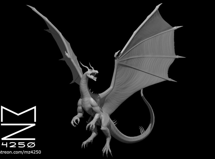 Ancient Emerald Dragon Flying 3d printed