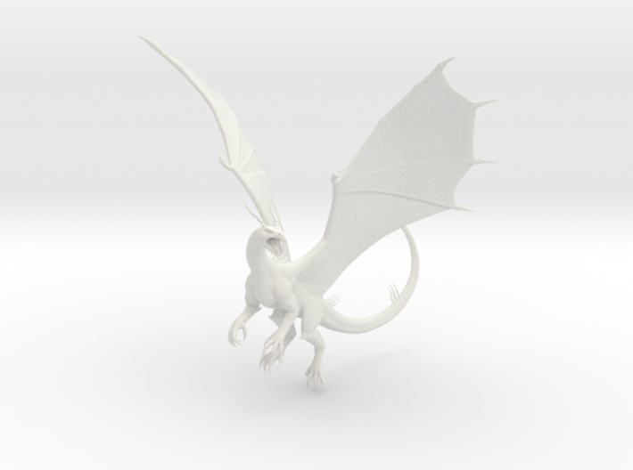 Ancient Emerald Dragon Flying 3d printed 