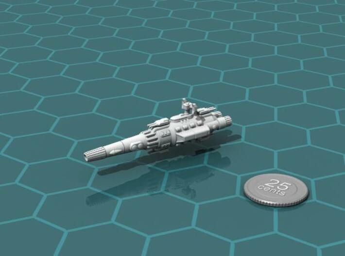 NOOP Patrol Cruiser 3d printed Render of the model, with a virtual quarter for scale.
