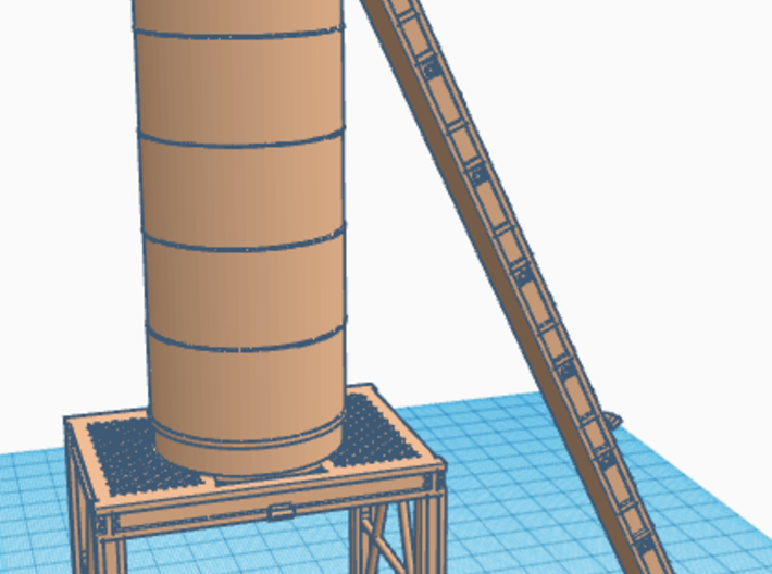 1/64th Stationary Asphalt Silo w stand  3d printed shown with conveyor, sold separately