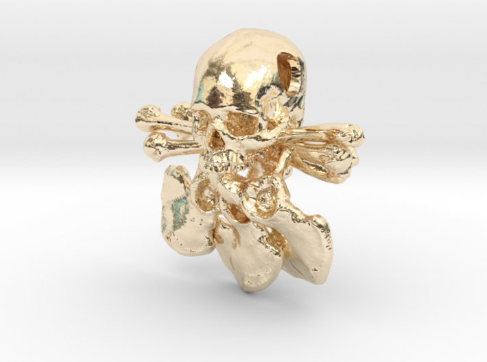 Human Skull Pendant Jewelry Crossbones Flower 3d printed