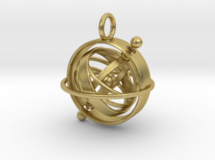 Armillary Sphere Pendant - Astronomy Jewelry 3d printed 