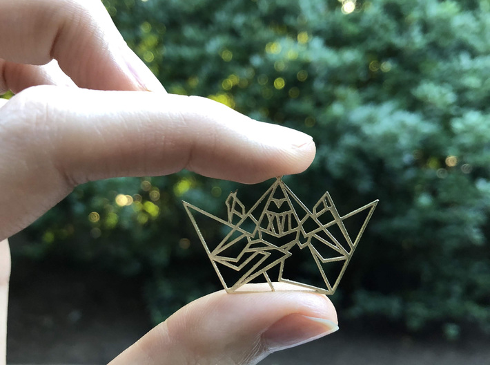 Metal Pendant 3d printed Small Polished Brass Pendant