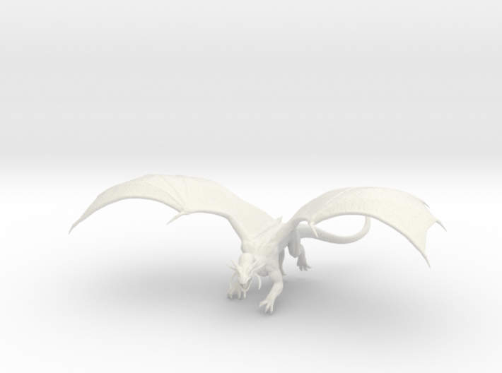 Adult Sapphire Dragon Flying 3d printed 