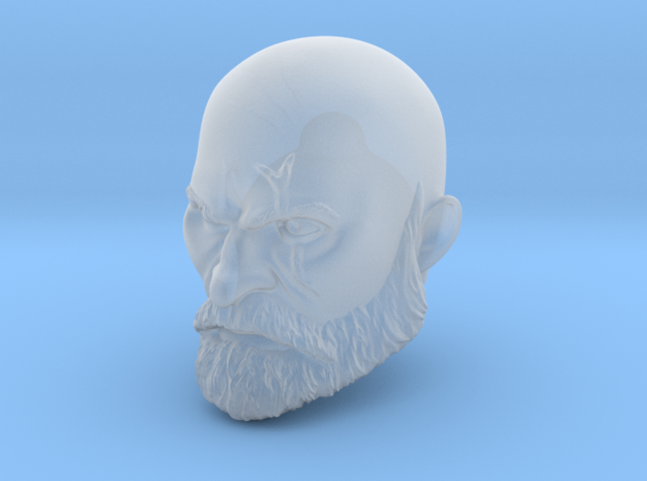 Grizzled Vet Warrior Bald Head Scars Space Marine 3d printed