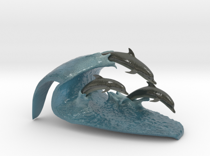 Porpoise wave (small / 2" tall) 3d printed 