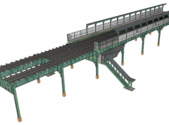 NYC Subway Highline Station N scale 3d printed 