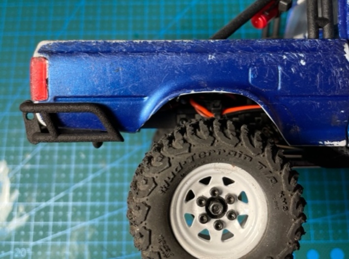 SCX24 Toyota Hilux Rear Bumper with Hinge-Mount 3d printed 