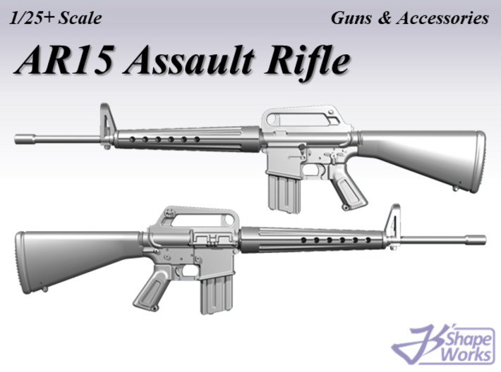 1/25+ AR15 Assault rifle 3d printed
