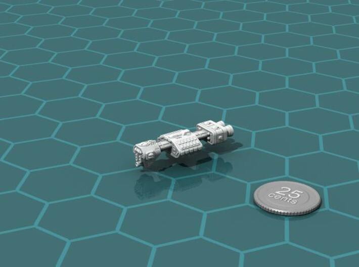 Accord Guided Missile Cruiser 3d printed Render of the model, with a virtual quarter for scale.