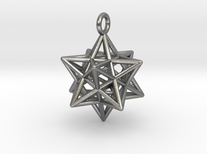 stellated dodecahedron earring, loop 3d printed