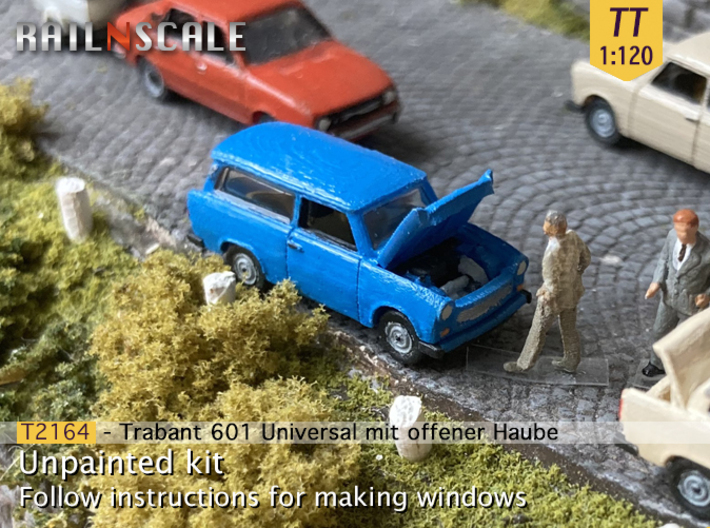 Trabant 601 Universal mit offener Haube (TT 1:120) 3d printed 