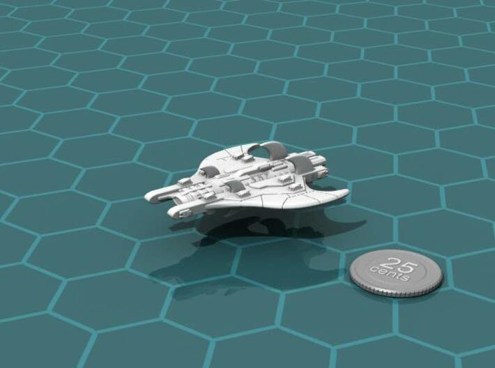 Senturi Heavy Cruiser 3d printed Render of the model, with a virtual quarter for scale.