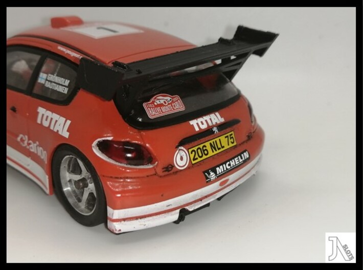 Rear Wing for SCX Peugeot 206 WRC 3d printed