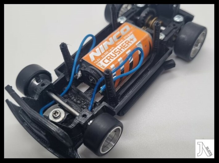 Boxer/Flat Motor Chassis - Scalextric Mini Clubman 3d printed 