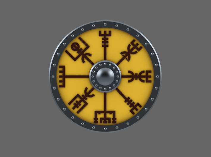 SV Icelandic Runes Compass Round Shield (RIGHT) 3d printed 