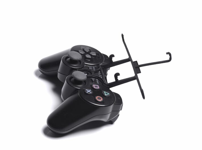 Controller mount for PS3 & BLU Life One X 3d printed Without phone - Black PS3 controller with Black UtorCase