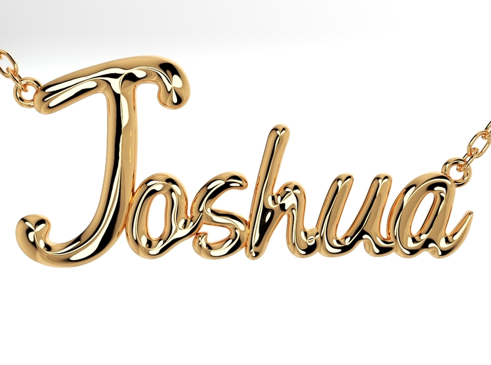 Joshua Shiny Surface Jewelry Font Necklace Pendant 3d printed 