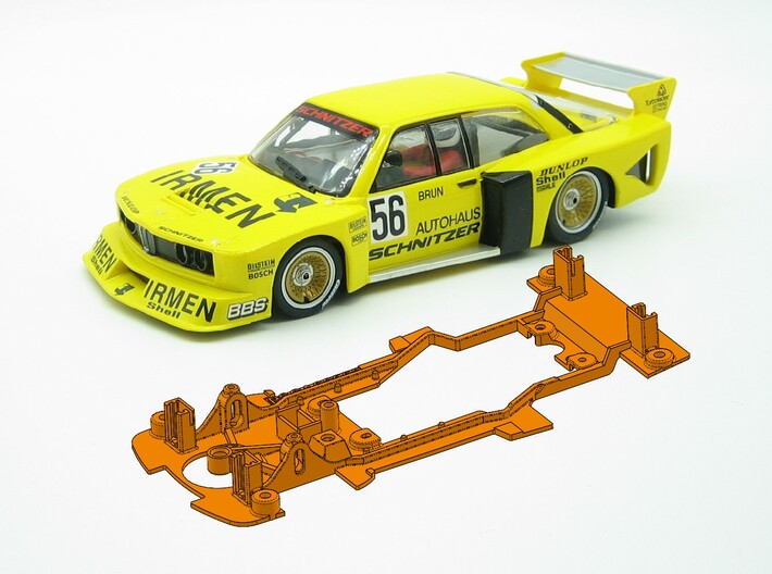 PSCA02802 Chassis for Carrera BMW 320 Turbo 3d printed