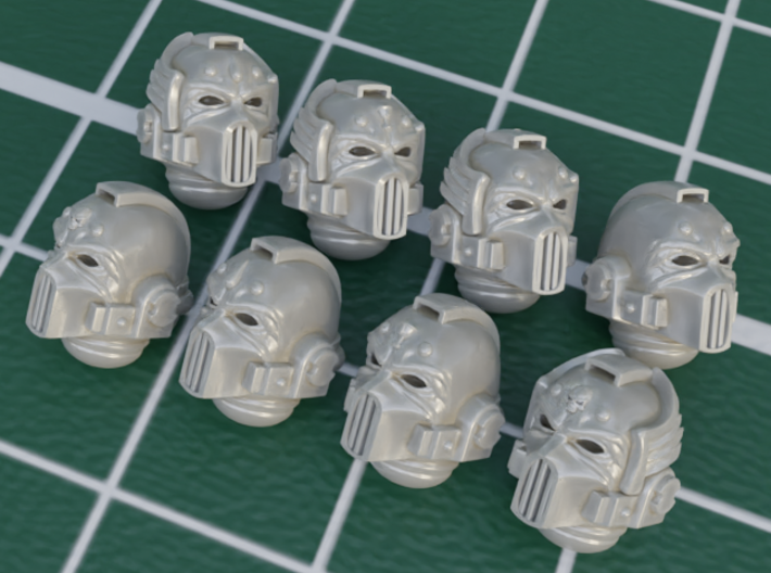 Silver Skull-Mask Helmets - x 8-16 3d printed 