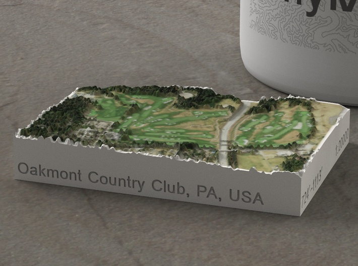 Oakmont Country Club, Pennsylvania, USA, 1:20000 3d printed 