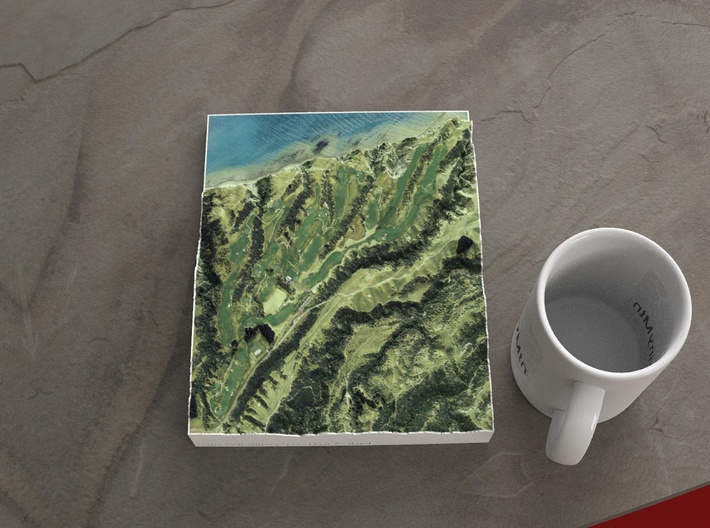 Cape Kidnappers G.C., New Zealand, 1:10000 3d printed 