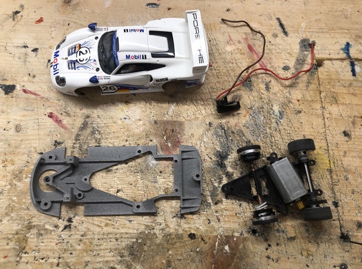 Thunderslot Chassis for Fly Porsche 911 GT1 996 3d printed 