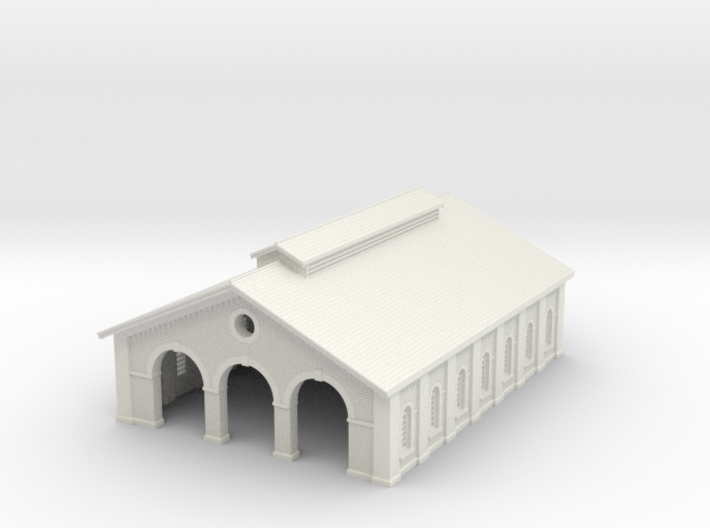 VR Engine Shed [3 track x 7 Sect] 1:87 Scale 3d printed
