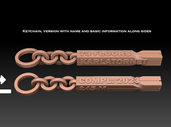 Karlatornet Keychain 3d printed 