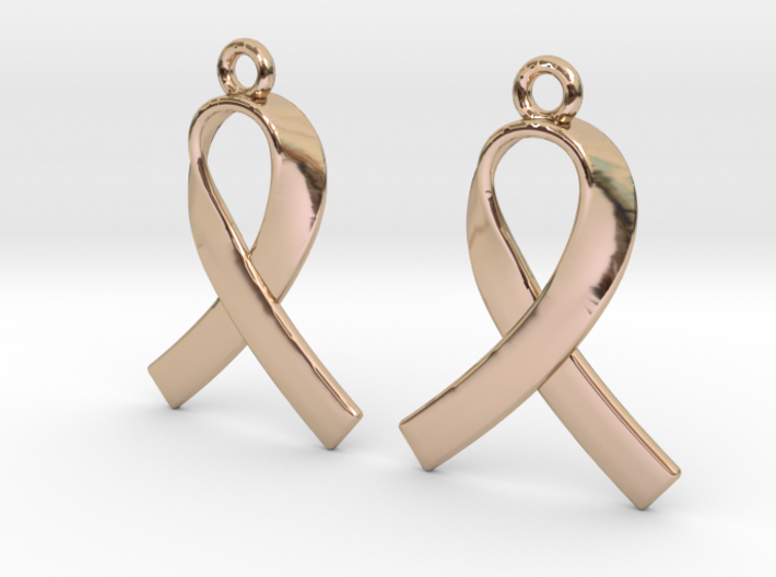 Ribbons for Pink october [earrings] 3d printed