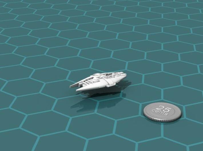 Marm Light Cruiser 3d printed Render of the model, with a virtual quarter for scale.