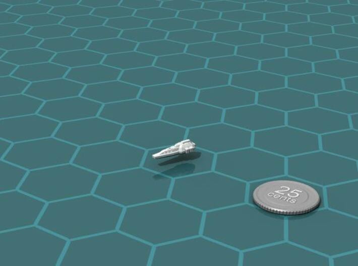 Unification Corvette 3d printed Render of the model, with a virtual quarter for scale.