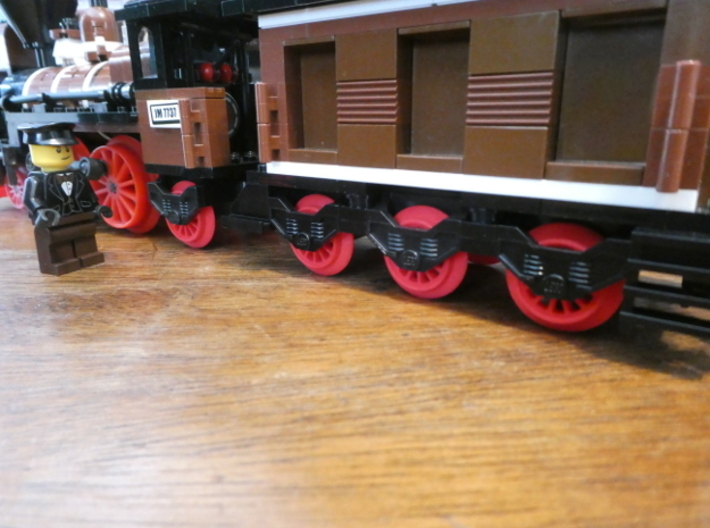Brick RC Train Wheel Set, Spoked 3d printed Spoked wheels are just what any old-time fuel tender needs as well.