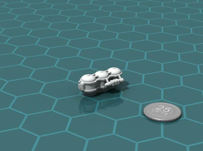 Nomad Tanker 3d printed Render of the model, with a virtual quarter for scale.