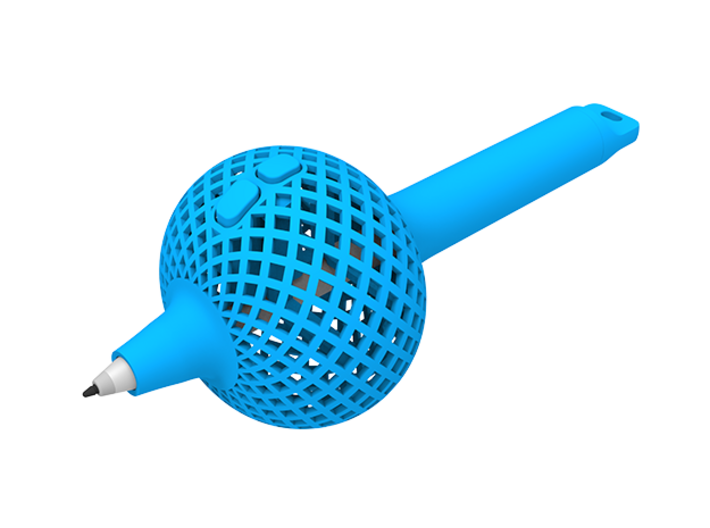 Textured Bulb Pen Grip - large with buttons 3d printed 