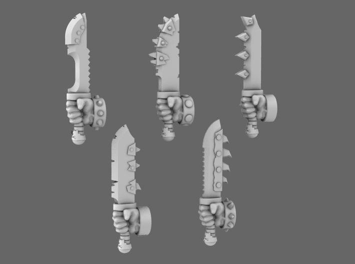 Space Orcs Hunting Knives 3d printed 