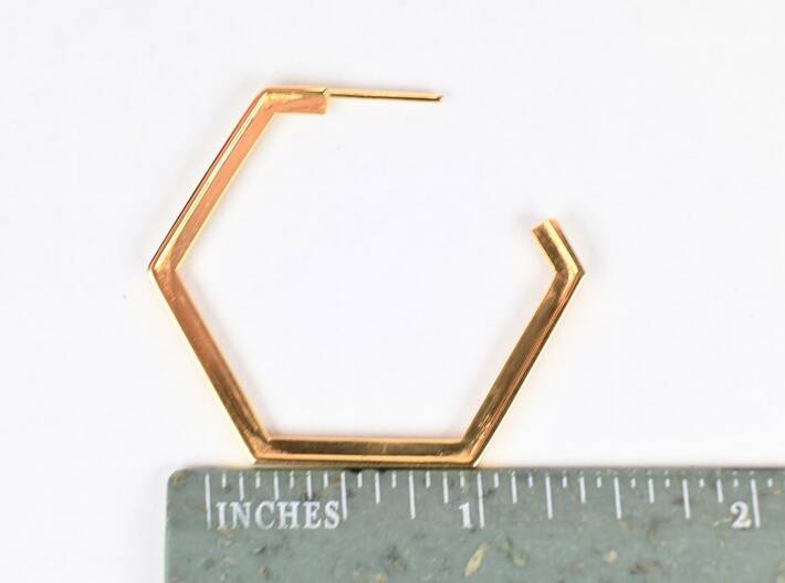 Hexagon Loop Stud Earrings 3d printed 