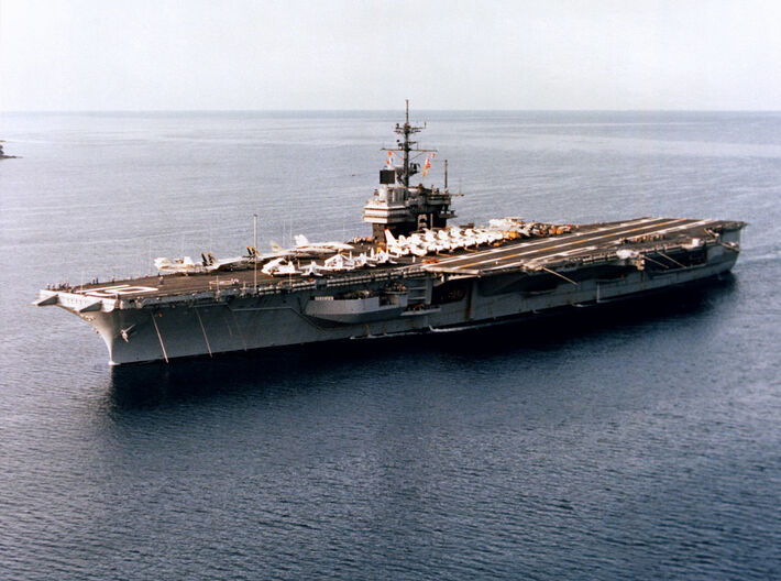 Nameplate USS Ranger CV-61 (10 cm) 3d printed Forrestal-class aircraft carrier USS Ranger CV-61.