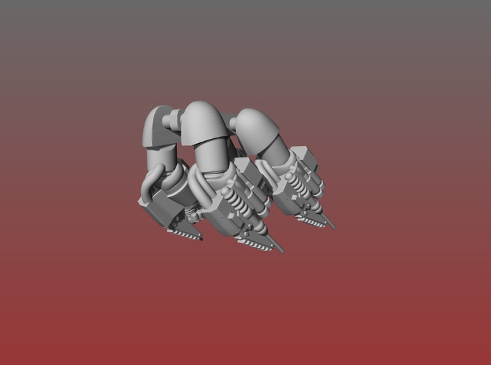 4 Narthecium arm sprue Warhammer Horus Heresy 30k 3d printed Rear angle view render in my software