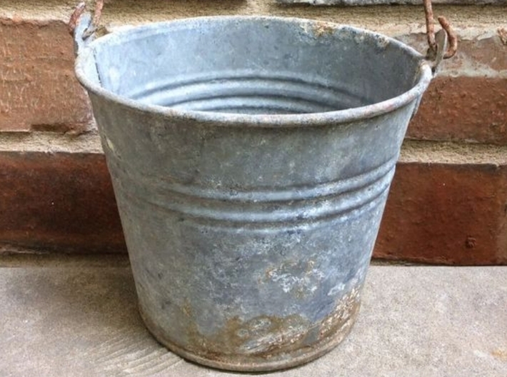 1/18 scale WWII era galvanized bucket x 1 3d printed 