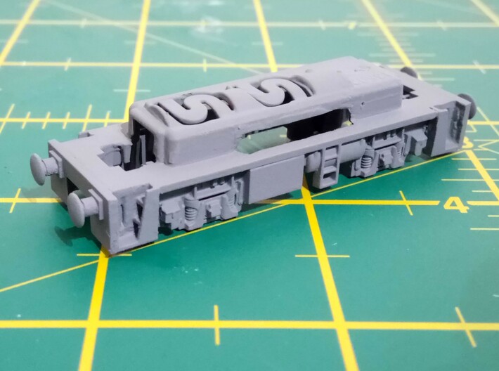N Gauge Clayton CB45 Shunter 3d printed With a downward and an inward cut, remove the widest parts of the motor housing. 