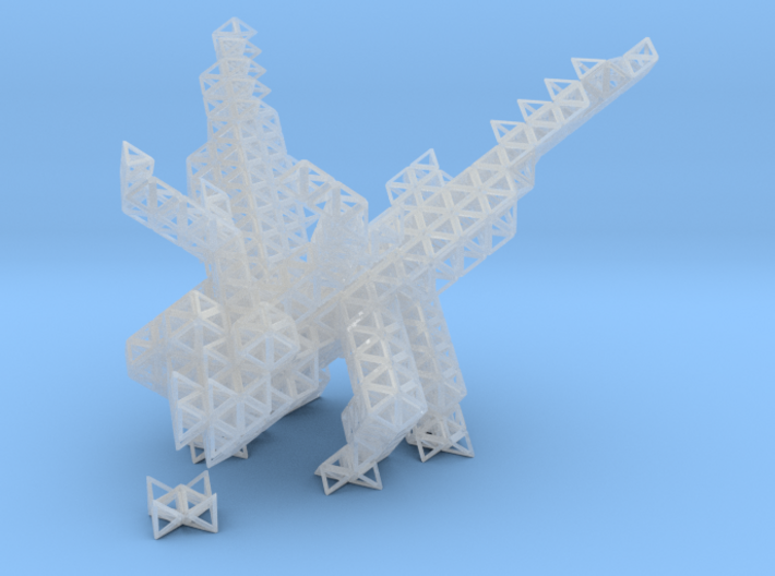 Tetrahedral dragon guarding her egg 3d printed