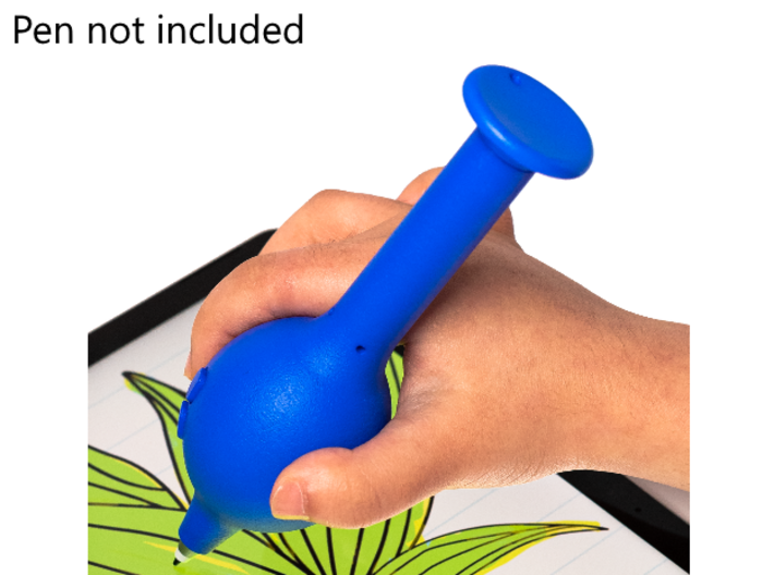 Smooth Bulb Pen Grip - large with buttons 3d printed 