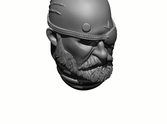 10x Marine Scarred Head: Beard Eye Patch Vet 3d printed 