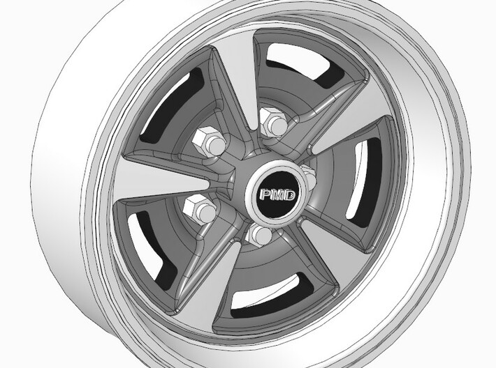 Pontiac Rally II wheels, version 1, 1:25 3d printed Snapshot of 3D-File
