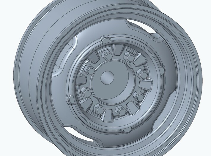 8-lug wheels 16.5 x 7.5 inch wheels + backs, V1 3d printed Snapshot of 3D-File, rim and wheel back
