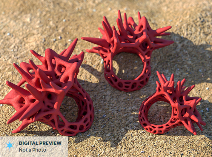 Ring 'Coral' S 3d printed 
