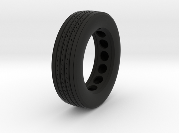 1/16 scale low pro steer or trailer tire. 3d printed