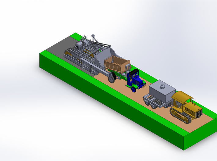 TIRE ROLLER SPRINKLER 3d printed SHOWN WITH 1937 D8 TRACTOR W SHADE